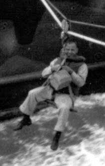 Closeup of Bosun's chair transfer